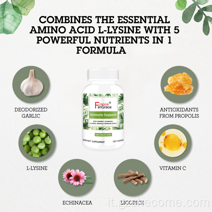 Compresse di lisina supporto immunitario con integratore di vitamina C